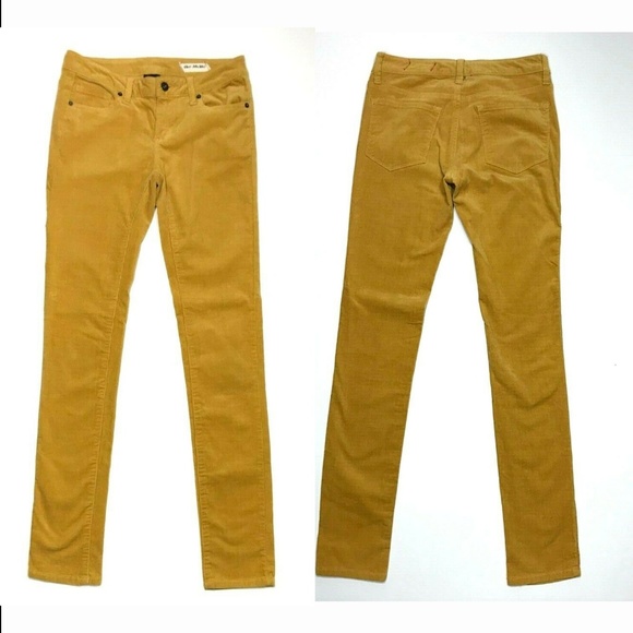 Chor Denim - Chor 3 Yellow Stretch Cord Low Rise Skinny Jeans